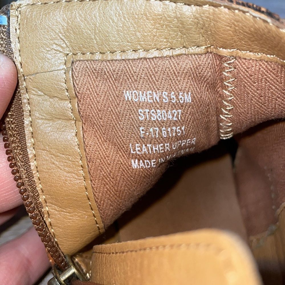 Sperry Juniper Bree Tan Leather Women’s Size 5.5M Side Zip Ankle Bootie - Picture 6 of 11